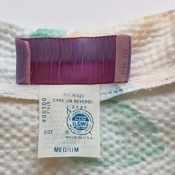 Vintage Beth Michaels Floral Seersucker & Lace Robe Cottage Garden  Medium NWOT - Picture 12 of 14